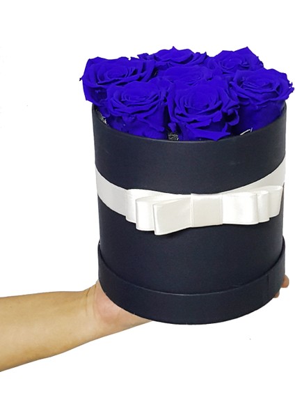 Magnificent Box Mavi Solmayan Güller En Özel Kişiye Iyi Ki Varsın Hediyesi Kalıcı Gul Dekoratif