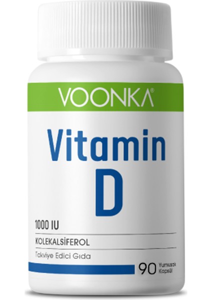 Vitamin D İçeren Takviye Edici Gıda 90 Yumuşak Kapsül 1000 IU