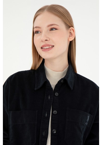 Kadın Siyah Gömlek Desenli 50290001-VR046 fiyatları