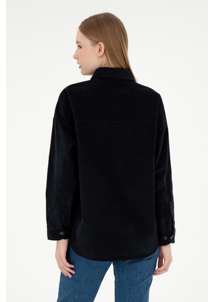 Kadın Siyah Gömlek Desenli 50290001-VR046 indirimleri