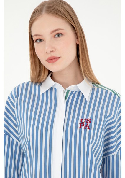 Kadın Koyu Mavi Gömlek Desenli 50291073-VR032 fiyatları