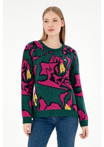 Kadın Koyu Yeşil Kazak /triko 50293016-VR079