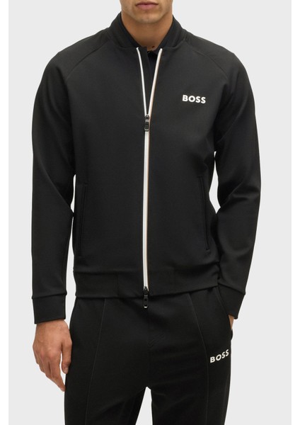 Regular Fit Kolej Yaka Fermuarlı Logolu Sweat Erkek Sweat 50530732 001