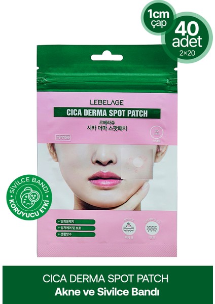 Cica Içeren Akne Bandı 40 Adet Lebelage Cica Derma Spot Patch 40 Pcs