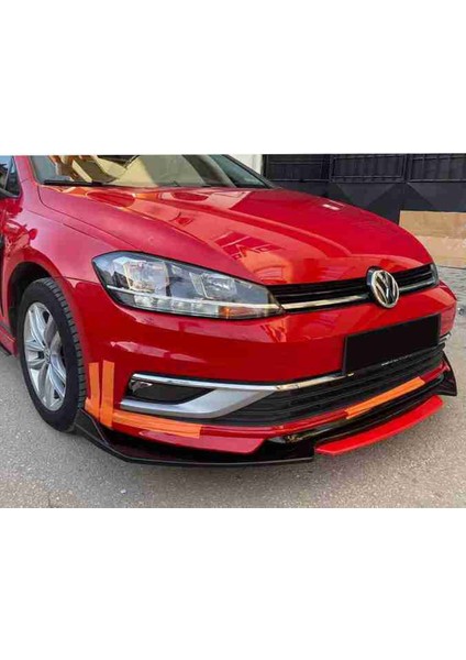 Vw Jetta 2005-2010 Kırmızı Şeritli Ön Ek Ön Lip Piona Black 4 Prç