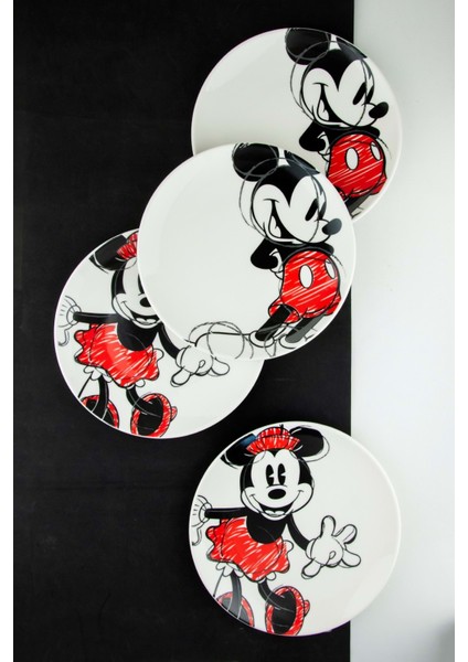 Mickey & Minnie 4 Parça Servis Tabağı