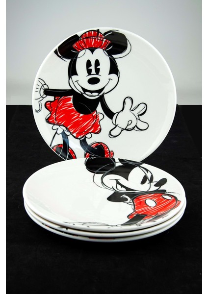Mickey & Minnie 4 Parça Servis Tabağı
