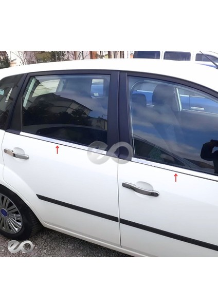 Ford Fiesta Krom Cam Çıtası 4 prç. 2002-2008 P. Çelik
