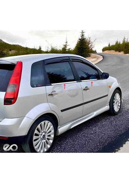 Ford Fiesta Krom Cam Çıtası 4 prç. 2002-2008 P. Çelik