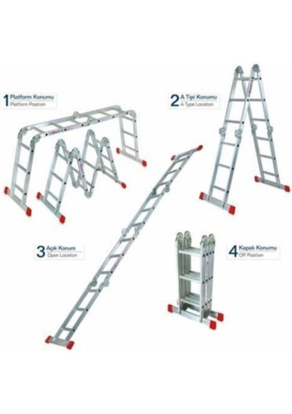 370 cm Çok Amaçlı Merdiven - Alüminyum - Yerli Üretim fiyatları