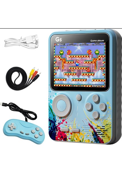 G5 Retro 3 Inç Elde Taşınabilir Oyun Konsolu Tv Bağlanabilir Dahili 500 Klasik Oyun Desteği