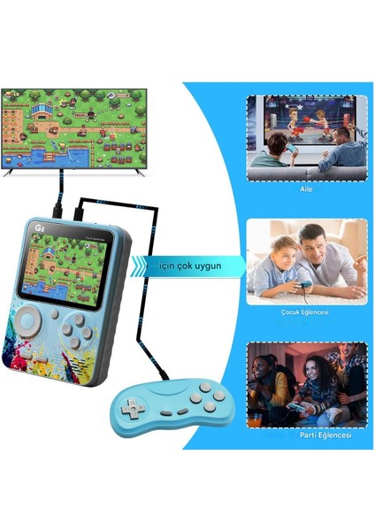 G5 Retro 3 Inç Elde Taşınabilir Oyun Konsolu Tv Bağlanabilir Dahili 500 Klasik Oyun Desteği fırsatları
