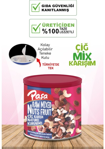 Çiğ Karışık Naturel Kuruyemiş Teneke Kutu 150 gr