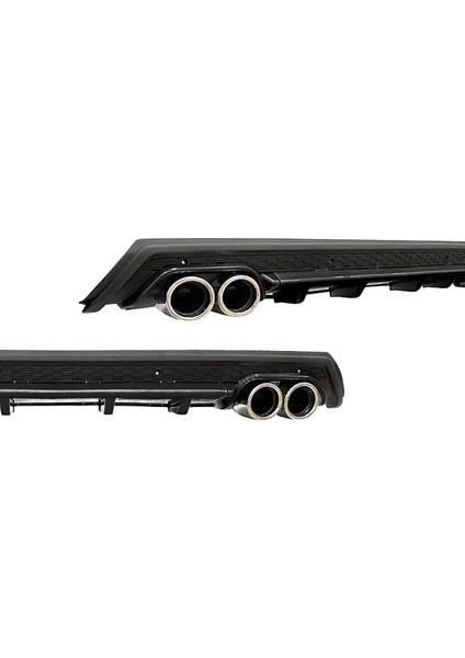 Hyundai I20 2009-2014 Piona Black 4 Krom Egzozlu Difüzör Mat Siyah