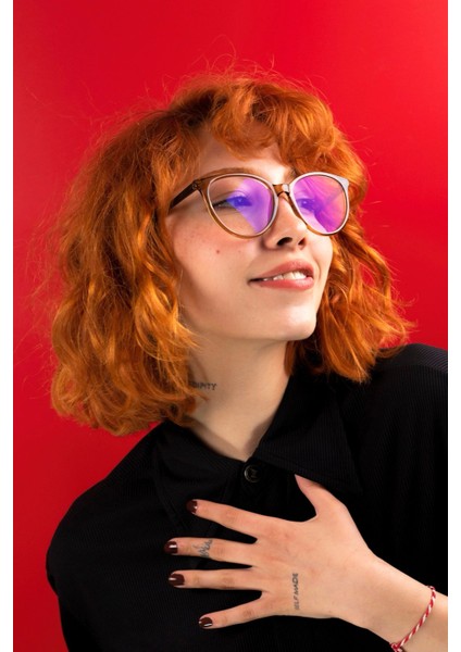 Lady Cat Mavi Işık Filtreli Ekran Gözlüğü TR90 Çerçeve ile Darbelere Karşı Dayanıklı