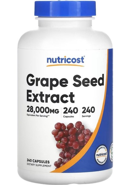 Grape Seed Extract Üzüm Çekirdeği Ekstraktı, 28.000 Mg, 240 Kapsül