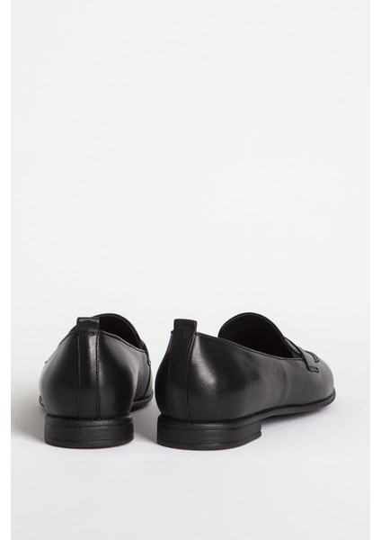 Br 04037 Gerçek Deri Kadın Loafer Siyah