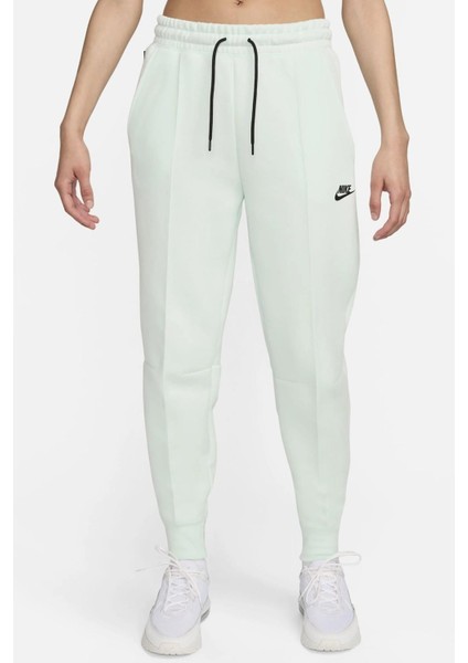 Sportswear Tech Fleece Standart Fit Mid Rise Jogger Kadın Eşofman Altı Açık Yeşili