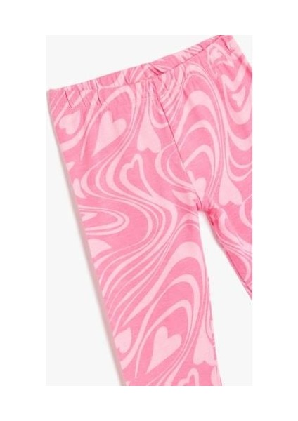 Kalp Desenli Beli Lastikli Pamuklu Tayt modelleri