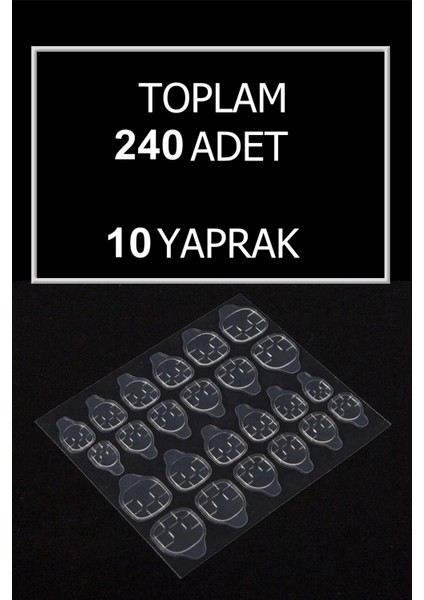 240 Adet Çift Taraflı Yapıştırıcı Bant Takma Tırnak Yapıştırıcı Cilde Zarar Vermez