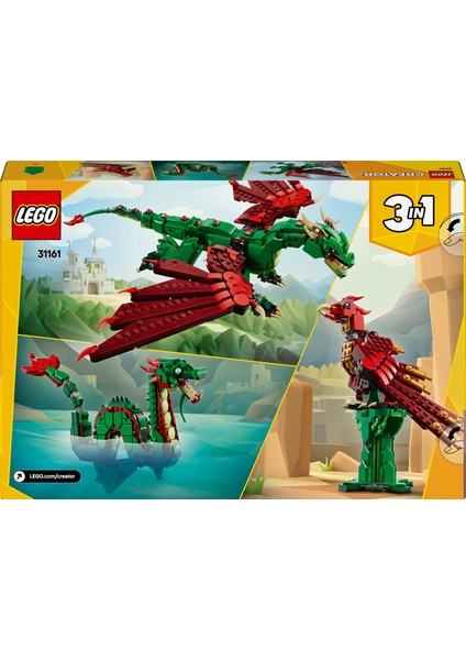 ® Creator 3’ü 1 Arada Orta Çağ Ejderhası 31161 - 9 Yaş & Üzeri Çocuklar için Yaratıcı Oyuncak Yapım Seti (715 Parça)