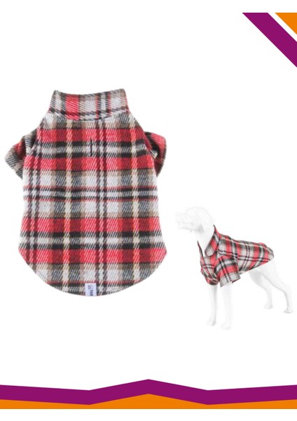 Köpek Çizgili Red Oduncu Gömlek Kıyafet