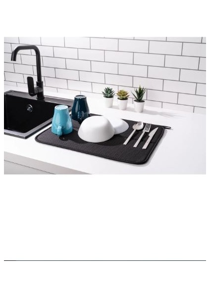 Mikrotex Bulaşık Matı Süper Emici Bulaşık Kurutma Örtüsü 45 x 36 cm Katlanabilir Bulaşık Matı