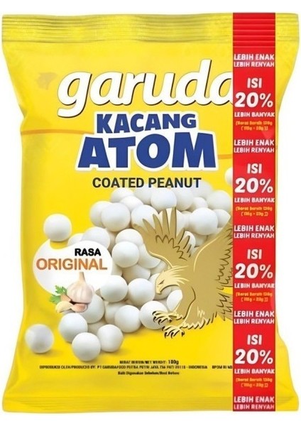 Garuda Kacang Atom Coated Peanut Rasa Orginal 1 Adet