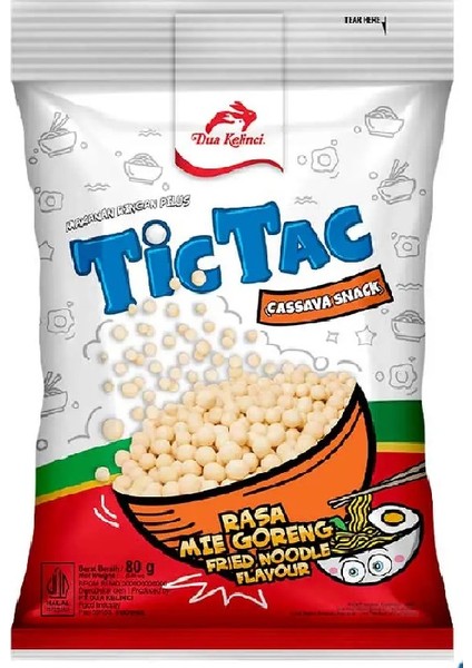 Tictac Cassava Snack Mi Goreng Fried Noodle Flavour 80G 1 Paket
