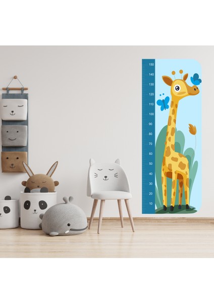 Sevimli Zürafa Boy Ölçme Cetveli Çocuk Odası Duvar Sticker fiyatları