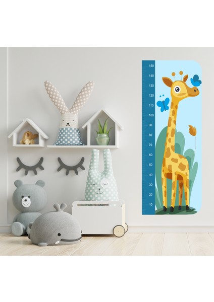 Sevimli Zürafa Boy Ölçme Cetveli Çocuk Odası Duvar Sticker modelleri