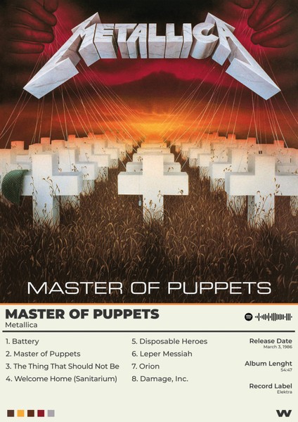 Metallica Master Of Puppets Büyük Boy Poster 50 x 70 cm