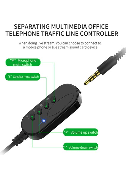 Salar H93 Iş Operatörü Sesli Kulaklık Cep Telefonu Bilgisayar Oyunu Çıkarılabilir Mikrofonlu Kablolu Kulaklık (Yurt Dışından)