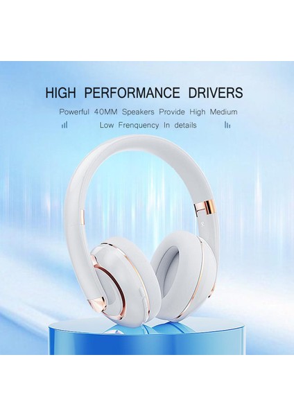 KE22 Kablosuz Bluetooth Kulaklık Hifi Stereo Ses Kulaklık Katlanabilir Kafa Bandı Dahili Mikrofonlu Pirinç Kulaklık-Siyah (Yurt Dışından)