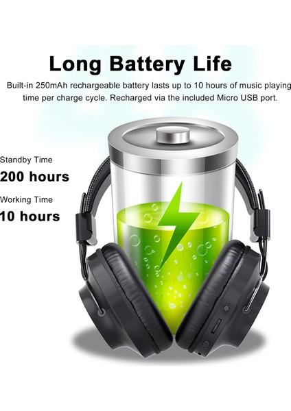 S4000 Kablosuz Bluetooth Kulaklık Kulak Üstü Kulaklık Desteği Tf Kart Fm Radyo (Yurt Dışından)