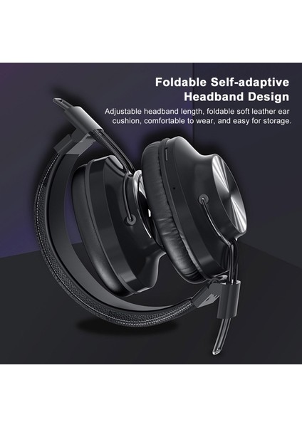 S4000 Kablosuz Bluetooth Kulaklık Kulak Üstü Kulaklık Desteği Tf Kart Fm Radyo (Yurt Dışından)