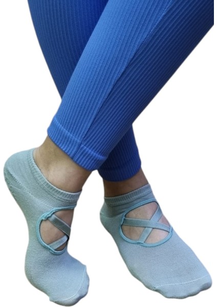 Kadın Pamuklu Kaydırmaz Taban Yoga Pilates Çorabı 6 Renk modelleri