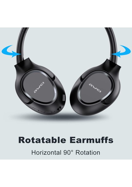 Aweı A770BL Stereo Ses Kablosuz Bluetooth Oyun Kulaklığı 3.5mm Aux Kablolu Kulaklık Kulaklık (Yurt Dışından)