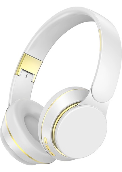 Gn-25 Bas Baş Üstü Kulaklık Stereo Kulaklık Bluetooth Kulaklık, 40 mm Titreşimli Diyafram ve 3,5 mm Ses Jakı-Beyaz (Yurt Dışından)