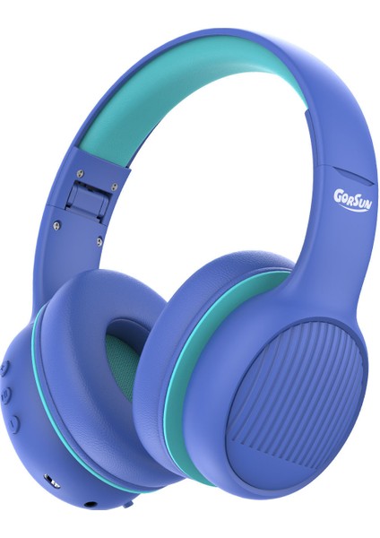 Gorsun E66 85/94DB Ses Limitli Kulak Üstü Bluetooth Kulaklık Çocuk Katlanabilir Kulaklık-Mavi (Yurt Dışından)