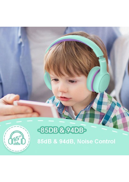 Gorsun E66 85/94DB Ses Limitli Kulak Üstü Bluetooth Kulaklık Çocuk Katlanabilir Kulaklık-Siyah (Yurt Dışından)