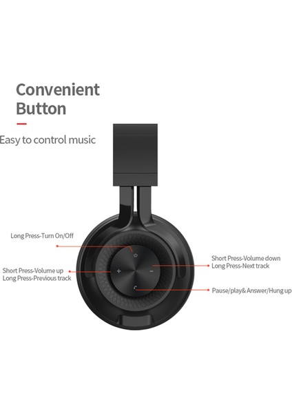 Fıngertıme P1 Katlanabilir Bluetooth Kablosuz Kulaklık Stereo Telefon Dahili Mikrofonlu Pc Müzik Oyun Kulaklığı (Ce Belgeli)-Kırmızı (Yurt Dışından) fırsatları