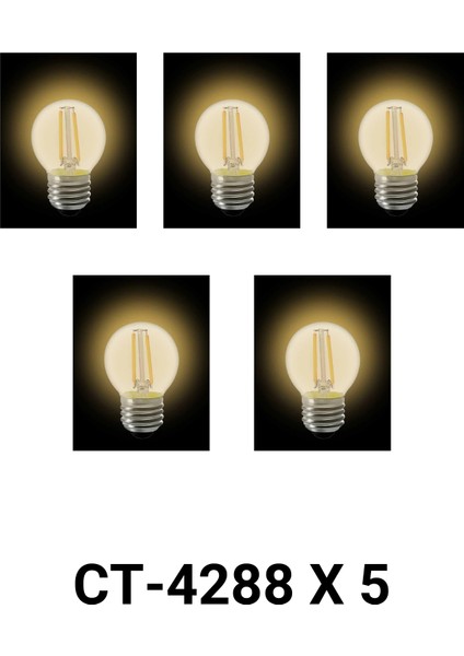 CT-4288 Günışığı 4W Fılament LED Ampul E27 5'li
