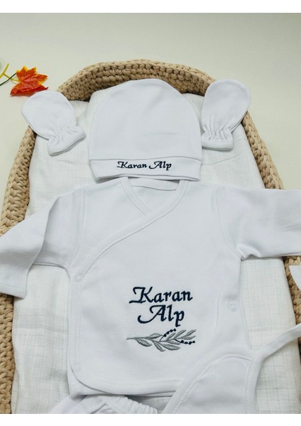 Nakış Işleme Isme Özel 5 Parça Hastane Çıkış Seti