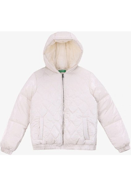 Kapüşonlu Yaka Kapitoneli Mont Kız Çocuk Mont 27WYCN05A