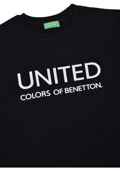 Logolu Streç Pamuklu Bisiklet Yaka Sweat Erkek Çocuk Sweat BNTB21877 modelleri