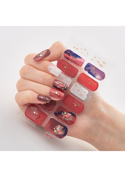 Kolay Uygulanabilir Kendinden Yapışkanlı Suya Dış Etkenlere Dayanıklı Desenli Tırnak Sticker