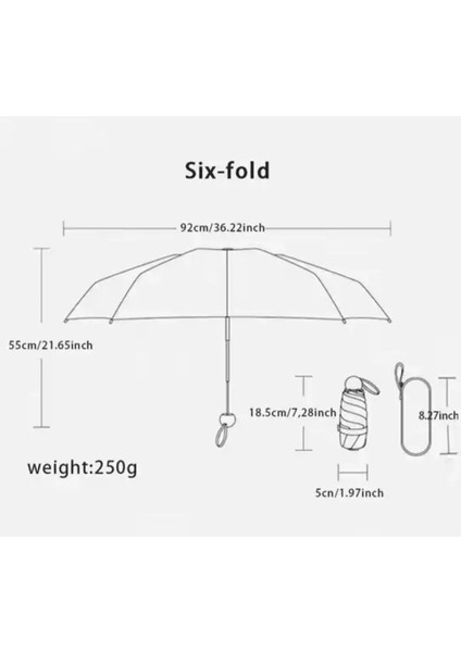 Kılıflı Şemsiye - Mini Şemsiye - Kapsül Şemsiye - Seyahat Şemsiye