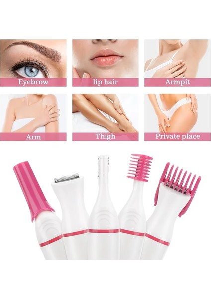 5 In 1 Pilli Ergonomik Epilasyon Tıraş Makinesi Giyotin Jilet Yüz Kaş Koltukaltı Bikini Epilatör fiyatları