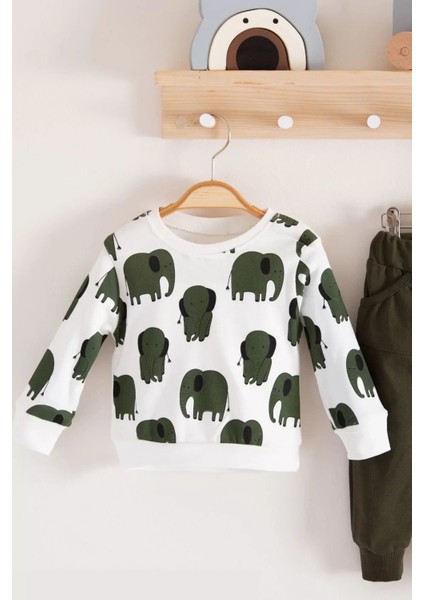 Fil Desenli 2'li Pamuk Erkek Bebek Takımı fiyatları